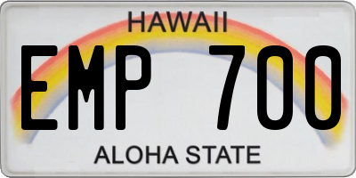 HI license plate EMP700