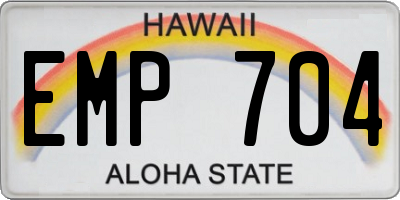 HI license plate EMP704