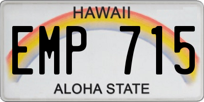 HI license plate EMP715