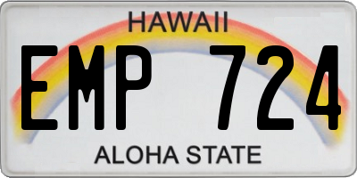 HI license plate EMP724