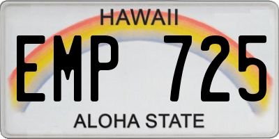 HI license plate EMP725