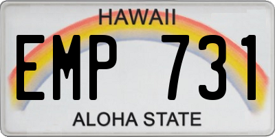 HI license plate EMP731
