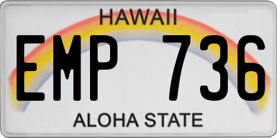HI license plate EMP736