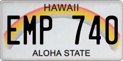 HI license plate EMP740