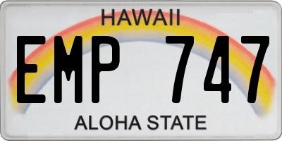 HI license plate EMP747