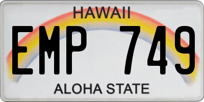 HI license plate EMP749