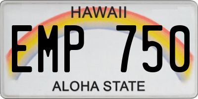 HI license plate EMP750