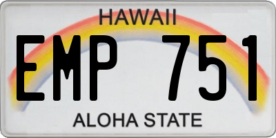 HI license plate EMP751