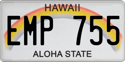 HI license plate EMP755