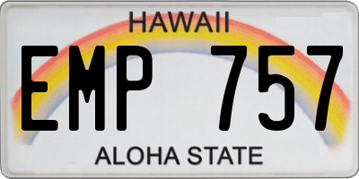 HI license plate EMP757
