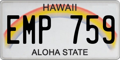 HI license plate EMP759