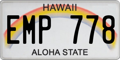 HI license plate EMP778