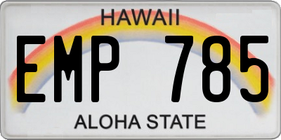 HI license plate EMP785