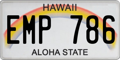 HI license plate EMP786