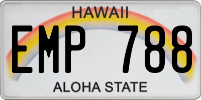 HI license plate EMP788