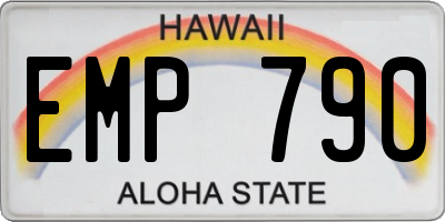 HI license plate EMP790