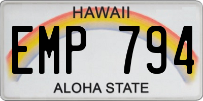 HI license plate EMP794
