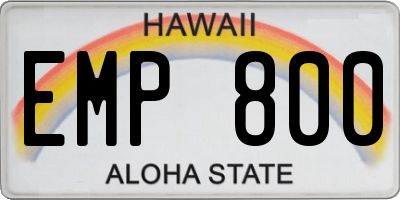 HI license plate EMP800