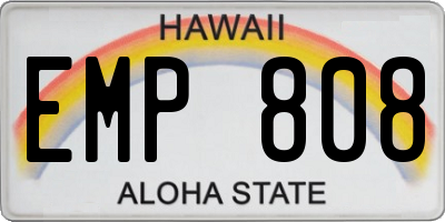 HI license plate EMP808