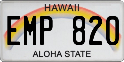 HI license plate EMP820