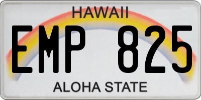 HI license plate EMP825