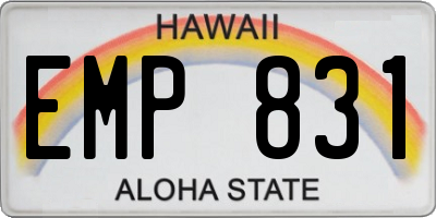 HI license plate EMP831