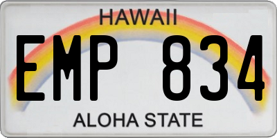 HI license plate EMP834