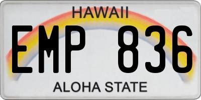 HI license plate EMP836