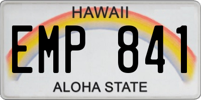 HI license plate EMP841