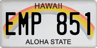 HI license plate EMP851