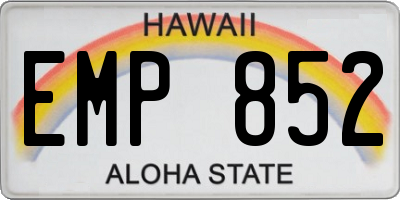 HI license plate EMP852