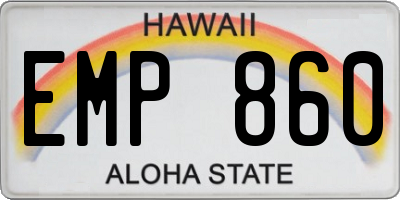 HI license plate EMP860