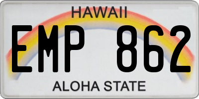HI license plate EMP862