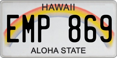 HI license plate EMP869