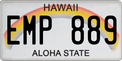 HI license plate EMP889