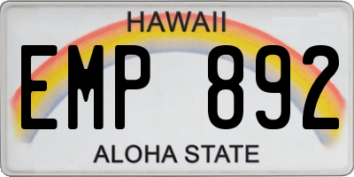 HI license plate EMP892