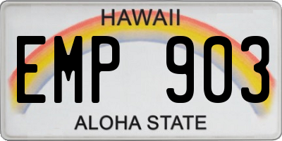 HI license plate EMP903