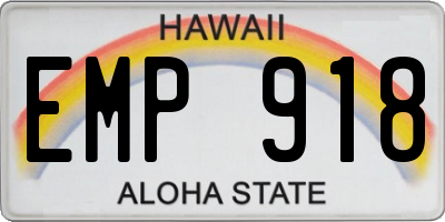 HI license plate EMP918