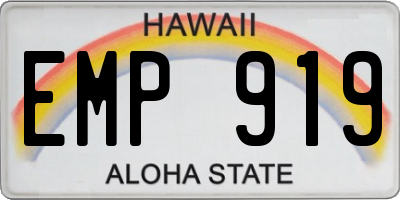 HI license plate EMP919