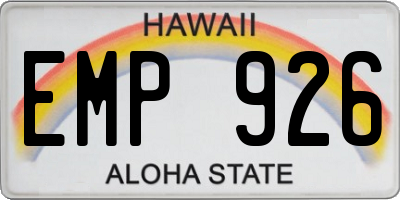 HI license plate EMP926