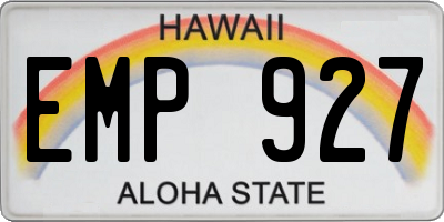 HI license plate EMP927