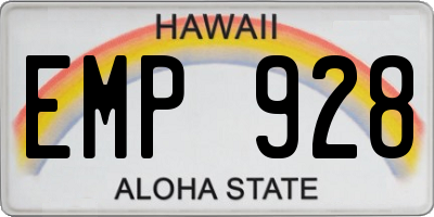 HI license plate EMP928