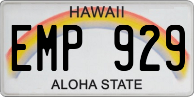HI license plate EMP929