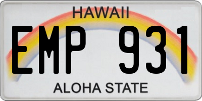 HI license plate EMP931