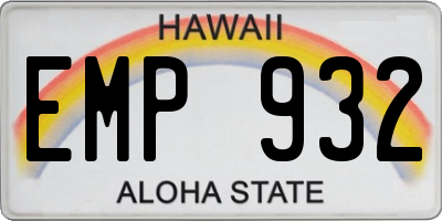 HI license plate EMP932