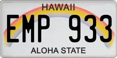 HI license plate EMP933