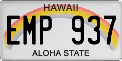 HI license plate EMP937