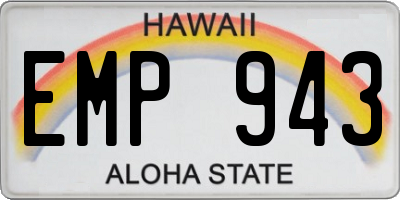 HI license plate EMP943