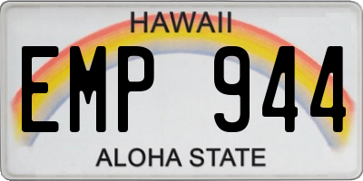 HI license plate EMP944
