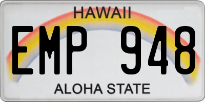 HI license plate EMP948